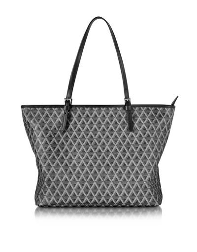 Lancaster Handbags Ikon Printed Coated Canvas And Leather Tote In Noir