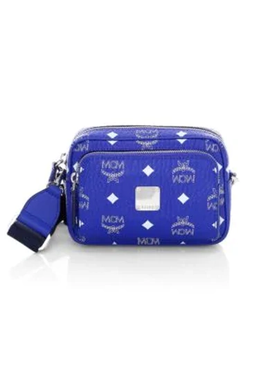 Mcm Mini Klassik Visetos Crossbody Bag In Blue