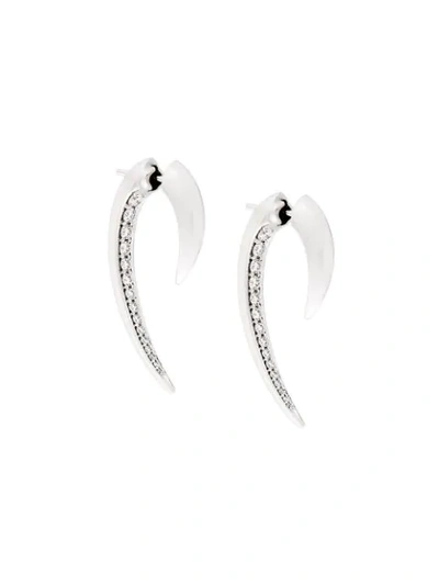 Shaun Leane 18ct White Gold Diamond Hook Earrings In Metallic