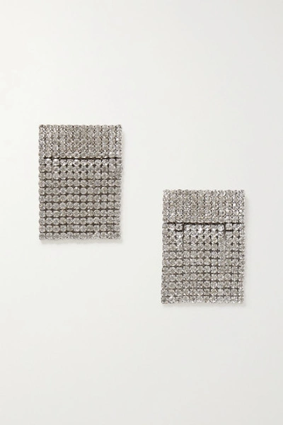 Retroféte Fringed Crystal-embellished Silver-tone Shoe Clips