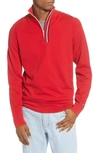 Tommy Hilfiger Global Stripe Brande Quarter-zip Sweater In Red