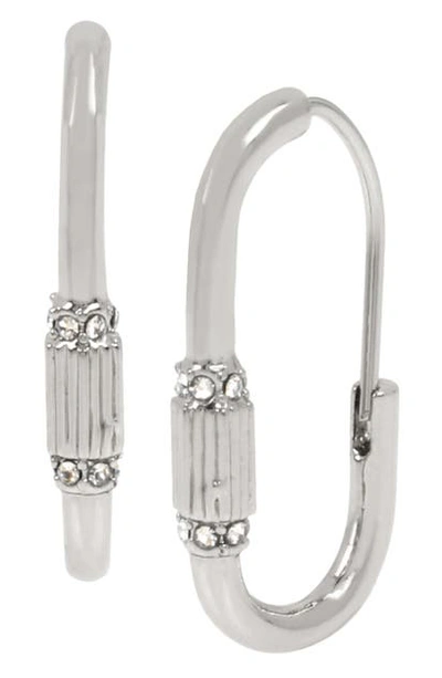 Allsaints Pave Set Oval Tube Hoop Earrings-silver In Rhodium