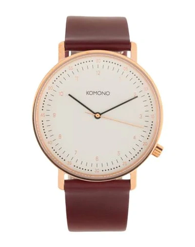 Komono Wrist Watch In Maroon