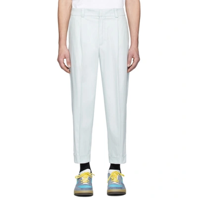 Acne Studios Cropped Tapered-fit Trousers Powder Blue In Powderblue