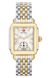 Michele Deco Mid Diamond Dial Watch Head & Bracelet, 29mm In Two Tone  / Gold Tone / Mother Of Pearl / Yellow