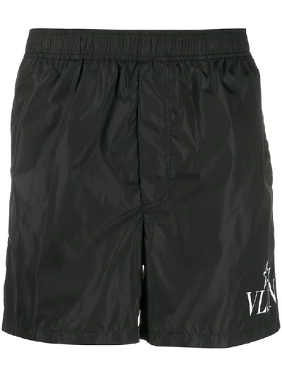 Valentino Logo Vltn Boxer In Ni Black White