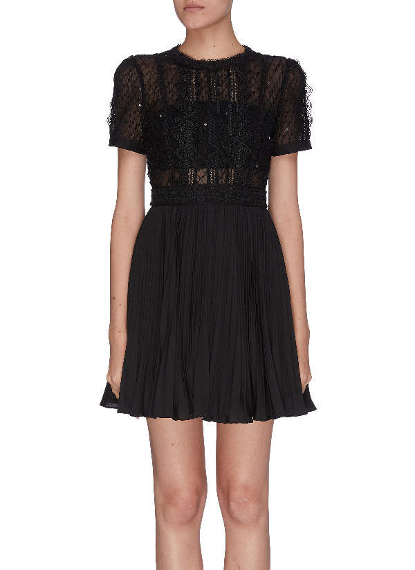 self portrait black mesh dress