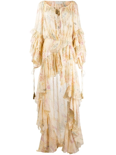 Etro Women's Ladies Of The Road Ruffle High-low Gown In Gold