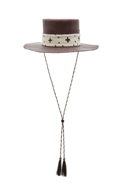 Nick Fouquet Holy Water Straw Top Hat In Navy