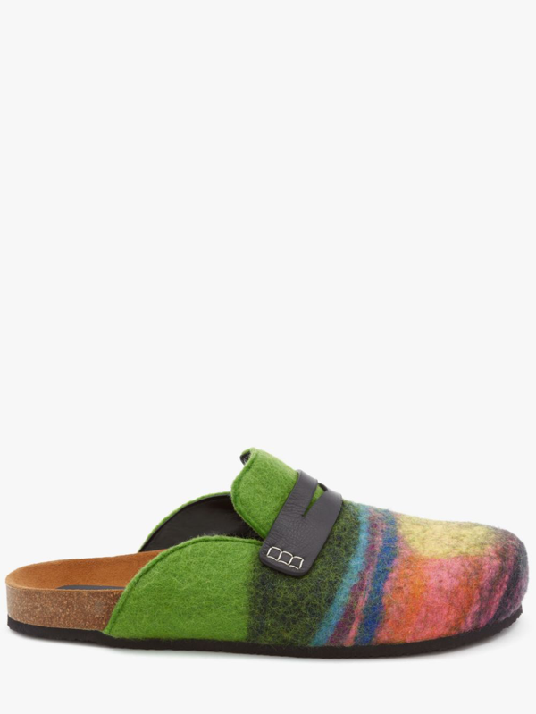 pink backless loafers