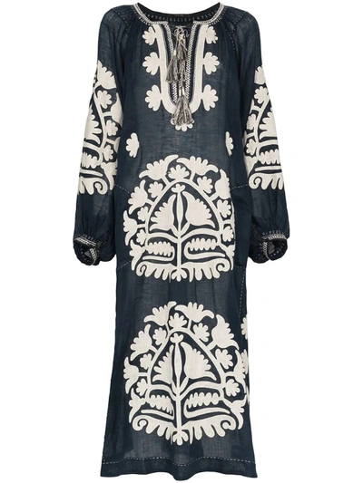 blue embroidered wedding dress BEX DRESS