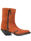 Acne Studios Suede Ankle Boots Rust Brown