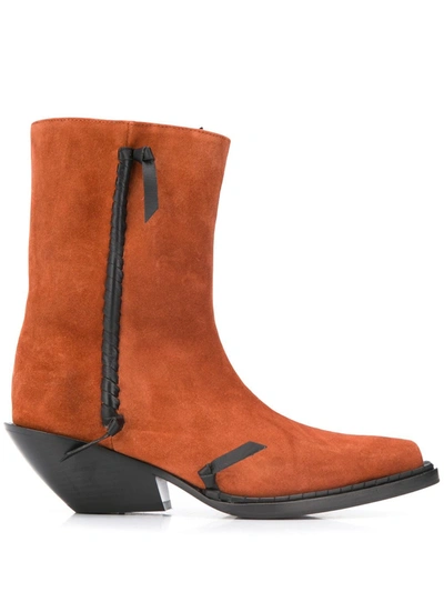 Acne Studios Suede Ankle Boots Rust Brown