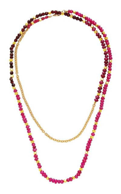 Objet-a Women's Josef A La Plage 18k Gold; Ruby And Garnet Necklace In Red