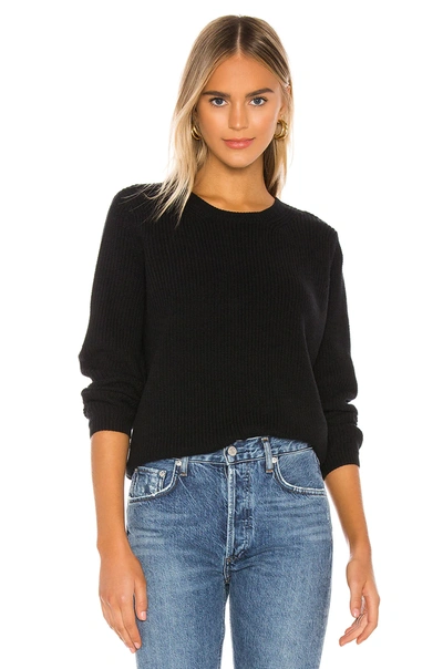 525 America Women's Ribbed Cotton High-low Sweater In Black