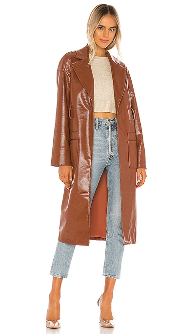 Camila Coelho Esma Trench Coat In Cognac