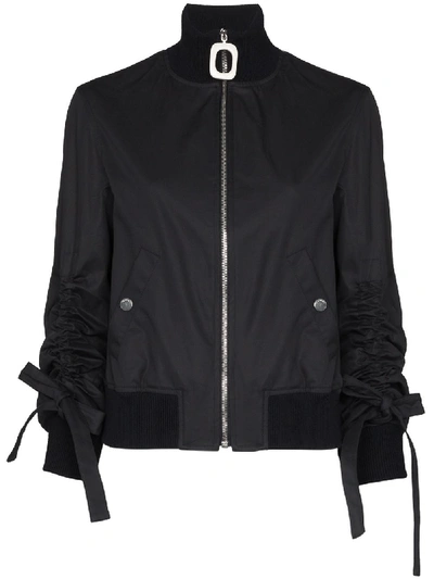 Jw Anderson Square Zip High Neck Bomber Jacket In 蓝色