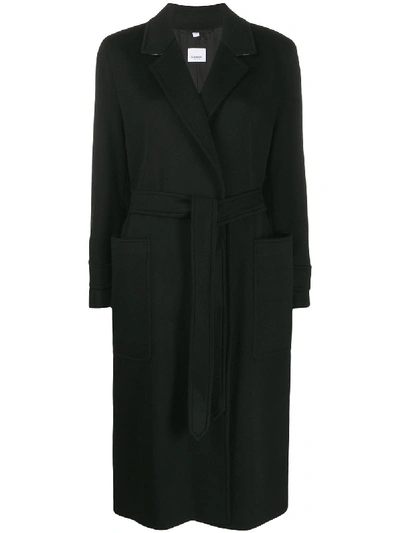 Burberry Sherringham Cashmere Wrap Coat In Black