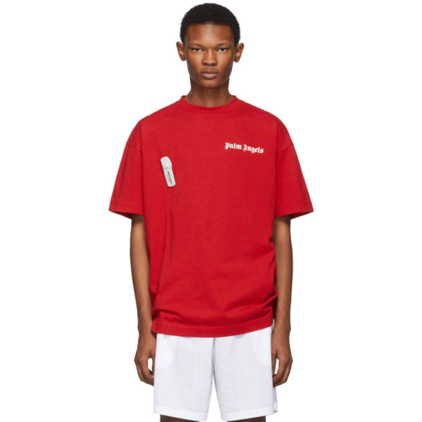 Palm Angels Red New Basic T-shirt In 2001 Redwht | ModeSens