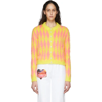 Ashley Williams Ssense Exclusive Yellow & Pink Wool Cardigan In Yellow/pink