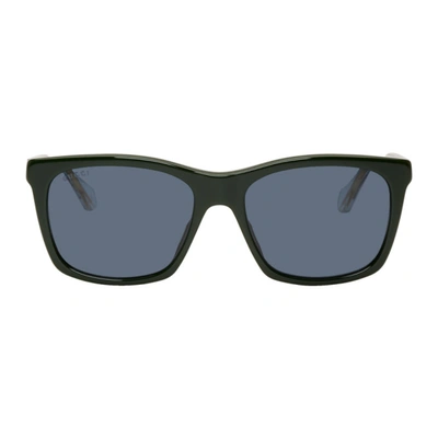 Gucci Green Anima Decor Sunglasses In 004 Green