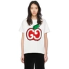Gucci Apple Logo Sequinned T-shirt In Ivory