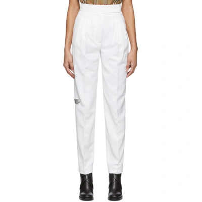 Burberry Printed Trousers In Optic White