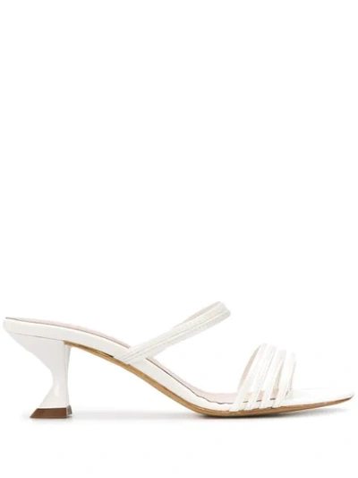 Kalda 45mm Patent Leather Sandals In White