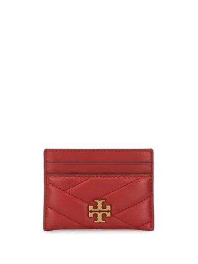 Tory Burch Kira Chevron Leather Card Case In Red