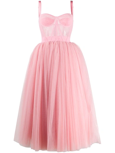 Dolce & Gabbana Dolce And Gabbana Pink Tulle Bustier Dress In F0320 Pink