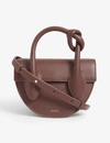 Yuzefi Dolores Leather Top Handle Saddle Bag In Auburn