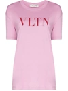 Valentino Vltn Print Cotton Jersey T-shirt In Pink