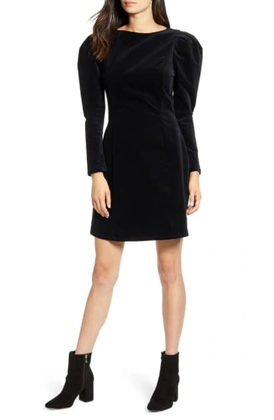 Ag Walker Puff Long Sleeve Dress In True Black