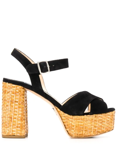 Prada 110mm Platform Sandals In Black
