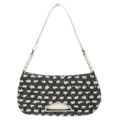Pre-owned Dior Grey Tweed Limited Edition Beaded Malice Shoulder Bag