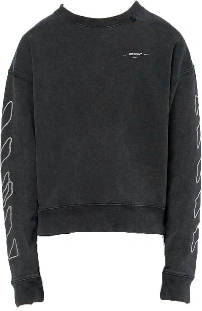 Pre-owned Off-white Abstract Arrows Embroidered Sweatshirt Black/white