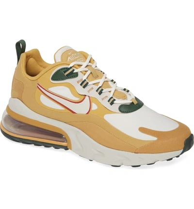 Nike Men's Air Max 270 React Low-top Sneakers In Club Gold/ Light Bone/ Gold