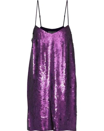 Tibi Short Dresses In Purple