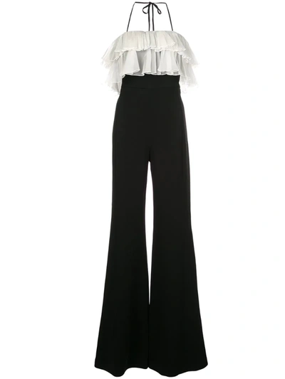 Alexis Kaiya Ruffle-trimmed Stretch-cady Jumpsuit In Black