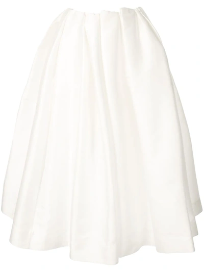 Marques' Almeida Pleated Silk-blend Midi Skirt In White