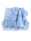 N°21 N° 21 Skirt N &deg; 21 Mini Skirt In Poplin With Feather Bottom In Blue