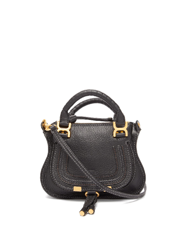 ChloÉ Marcie Mini Grained Leather Cross-body Bag In Black | ModeSens