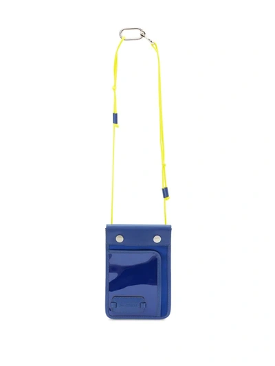 Jw Anderson Pulley Leather Cross-body Pouch In Blue