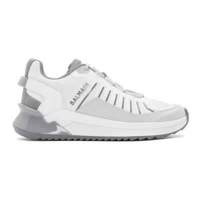 Balmain B-trail Leather And Mesh Trainers In White