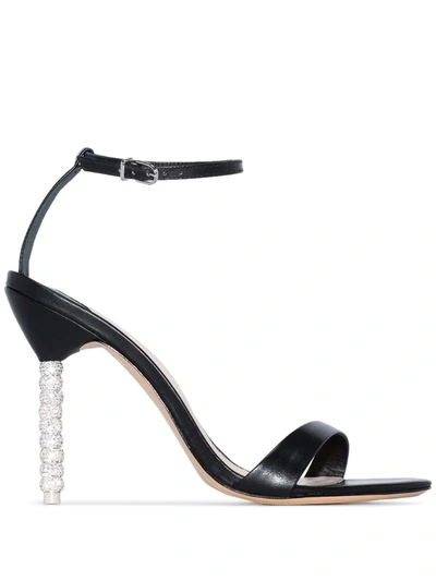Sophia Webster Haley Crystal-embellished Leather Sandals In Black