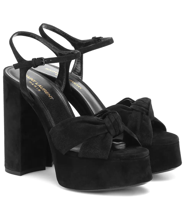 black suede platform sandals