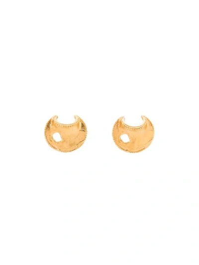 Alighieri 24kt Gold-plated Shield Of Poetry Earrings