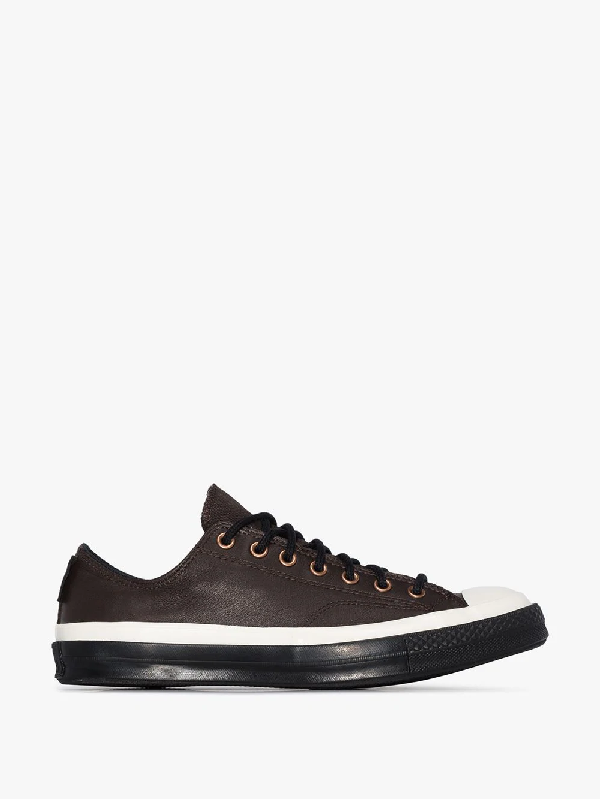 converse brown leather low