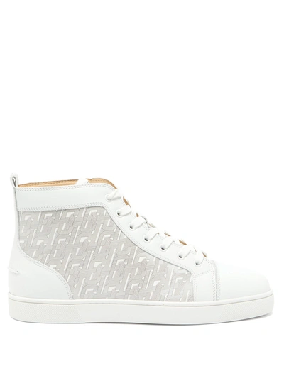 Christian Louboutin Louis Smooth And Logo-print Patent-leather High-top Sneakers In White