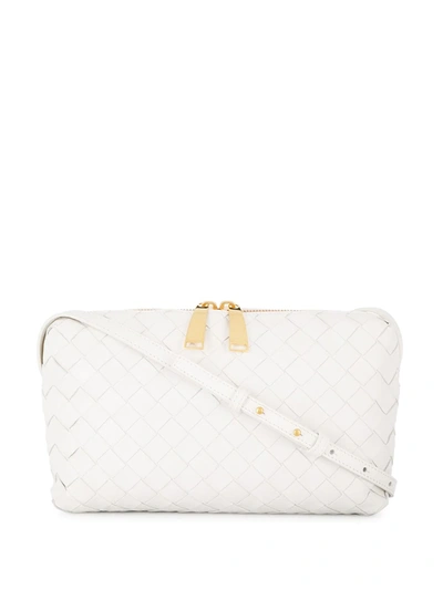 Bottega Veneta Intrecciato Leather Camera Bag In White